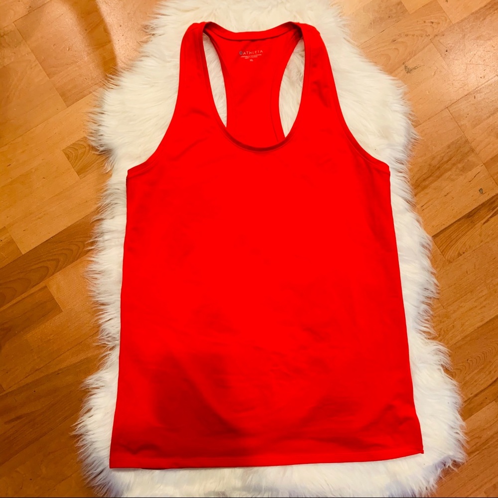 Athleta Red Long Racerback Tank XL